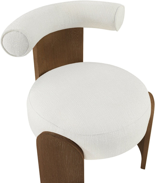 Meridian Furniture Calder Linen Accent Chair with Solid Wood Frame for Modern Scandinavian Living Room Comfort Style A Cream 33023Cream
