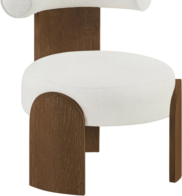Meridian Furniture Calder Linen Accent Chair with Solid Wood Frame for Modern Scandinavian Living Room Comfort Style A Cream 33023Cream
