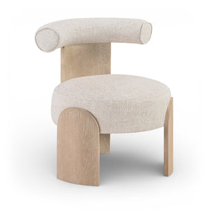 Meridian Furniture Calder Linen Accent Chair with Solid Wood Frame for Modern Scandinavian Living Room Comfort Style B Beige 33024Beige