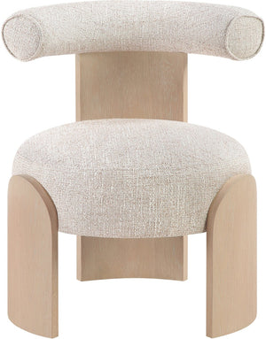 Meridian Furniture Calder Linen Accent Chair with Solid Wood Frame for Modern Scandinavian Living Room Comfort Style B Beige 33024Beige