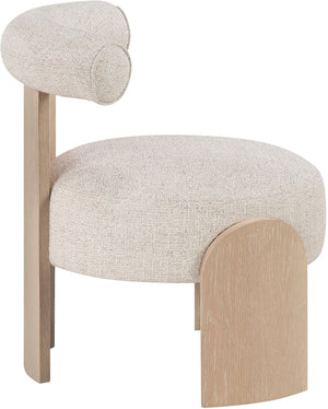 Meridian Furniture Calder Linen Accent Chair with Solid Wood Frame for Modern Scandinavian Living Room Comfort Style B Beige 33024Beige