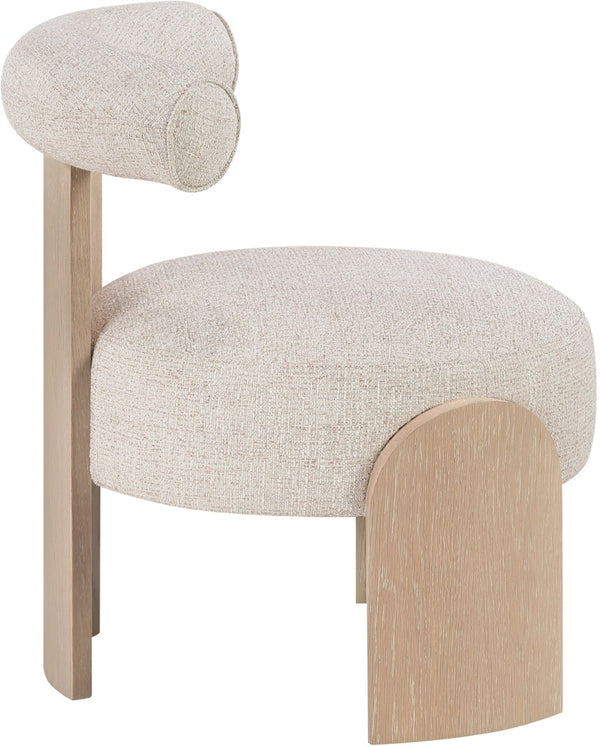 Meridian Furniture Calder Linen Accent Chair with Solid Wood Frame for Modern Scandinavian Living Room Comfort Style B Beige 33024Beige
