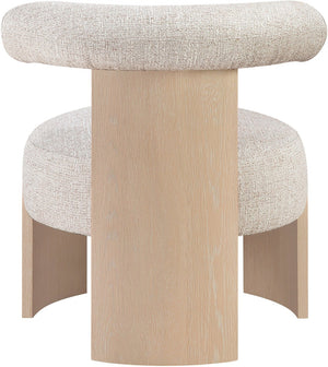 Meridian Furniture Calder Linen Accent Chair with Solid Wood Frame for Modern Scandinavian Living Room Comfort Style B Beige 33024Beige