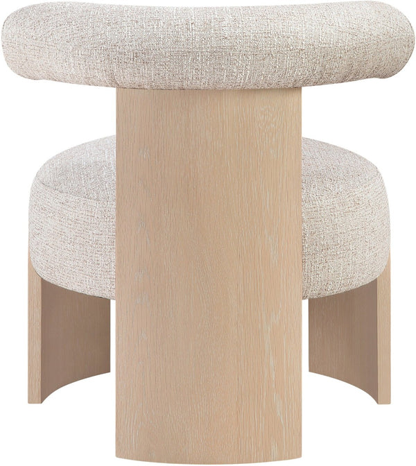 Meridian Furniture Calder Linen Accent Chair with Solid Wood Frame for Modern Scandinavian Living Room Comfort Style B Beige 33024Beige