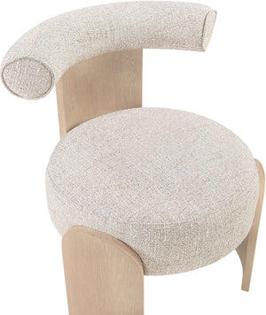 Meridian Furniture Calder Linen Accent Chair with Solid Wood Frame for Modern Scandinavian Living Room Comfort Style B Beige 33024Beige