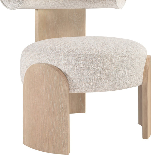 Meridian Furniture Calder Linen Accent Chair with Solid Wood Frame for Modern Scandinavian Living Room Comfort Style B Beige 33024Beige