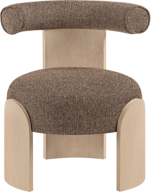 Meridian Furniture Calder Linen Accent Chair with Solid Wood Frame for Modern Scandinavian Living Room Comfort Style B Brown 33024Brown