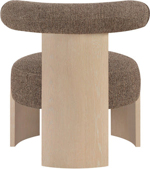Meridian Furniture Calder Linen Accent Chair with Solid Wood Frame for Modern Scandinavian Living Room Comfort Style B Brown 33024Brown