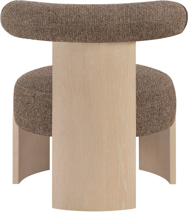 Meridian Furniture Calder Linen Accent Chair with Solid Wood Frame for Modern Scandinavian Living Room Comfort Style B Brown 33024Brown