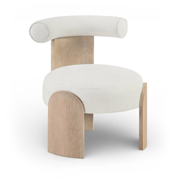 Meridian Furniture Calder Linen Accent Chair with Solid Wood Frame for Modern Scandinavian Living Room Comfort Style B Cream 33024Cream