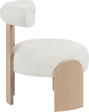 Meridian Furniture Calder Linen Accent Chair with Solid Wood Frame for Modern Scandinavian Living Room Comfort Style B Cream 33024Cream
