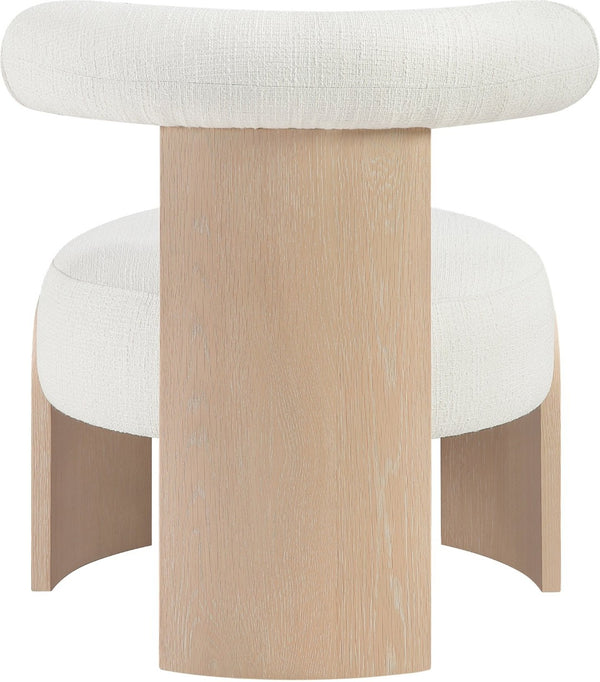 Meridian Furniture Calder Linen Accent Chair with Solid Wood Frame for Modern Scandinavian Living Room Comfort Style B Cream 33024Cream