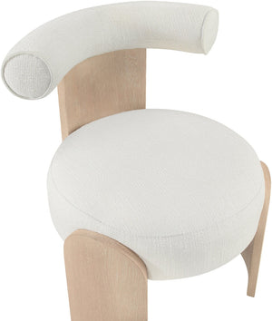 Meridian Furniture Calder Linen Accent Chair with Solid Wood Frame for Modern Scandinavian Living Room Comfort Style B Cream 33024Cream
