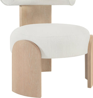 Meridian Furniture Calder Linen Accent Chair with Solid Wood Frame for Modern Scandinavian Living Room Comfort Style B Cream 33024Cream