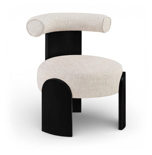 Meridian Furniture Calder Linen Accent Chair with Solid Wood Frame for Modern Scandinavian Living Room Comfort Style C Beige 33025Beige