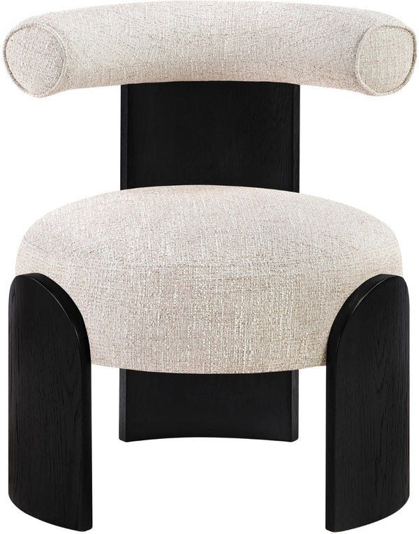 Meridian Furniture Calder Linen Accent Chair with Solid Wood Frame for Modern Scandinavian Living Room Comfort Style C Beige 33025Beige