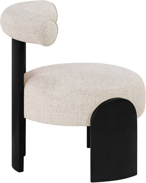 Meridian Furniture Calder Linen Accent Chair with Solid Wood Frame for Modern Scandinavian Living Room Comfort Style C Beige 33025Beige