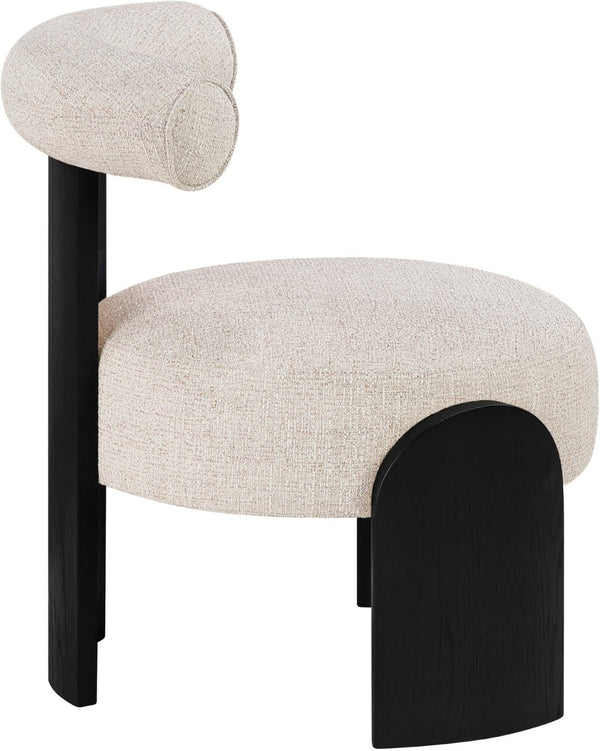 Meridian Furniture Calder Linen Accent Chair with Solid Wood Frame for Modern Scandinavian Living Room Comfort Style C Beige 33025Beige