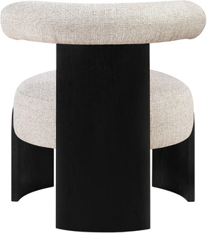 Meridian Furniture Calder Linen Accent Chair with Solid Wood Frame for Modern Scandinavian Living Room Comfort Style C Beige 33025Beige