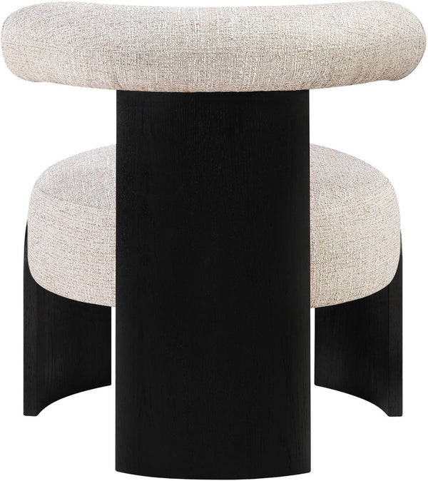 Meridian Furniture Calder Linen Accent Chair with Solid Wood Frame for Modern Scandinavian Living Room Comfort Style C Beige 33025Beige
