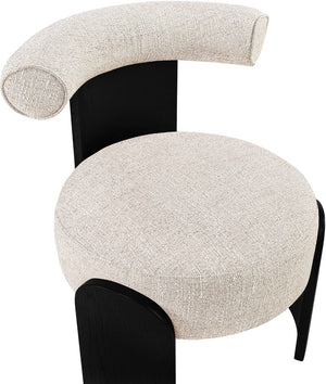 Meridian Furniture Calder Linen Accent Chair with Solid Wood Frame for Modern Scandinavian Living Room Comfort Style C Beige 33025Beige
