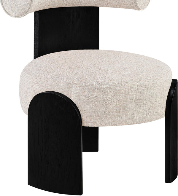 Meridian Furniture Calder Linen Accent Chair with Solid Wood Frame for Modern Scandinavian Living Room Comfort Style C Beige 33025Beige
