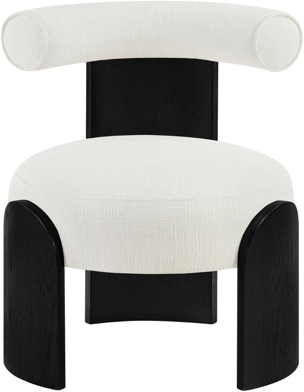 Meridian Furniture Calder Linen Accent Chair with Solid Wood Frame for Modern Scandinavian Living Room Comfort Style C Cream 33025Cream