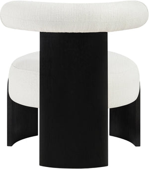 Meridian Furniture Calder Linen Accent Chair with Solid Wood Frame for Modern Scandinavian Living Room Comfort Style C Cream 33025Cream