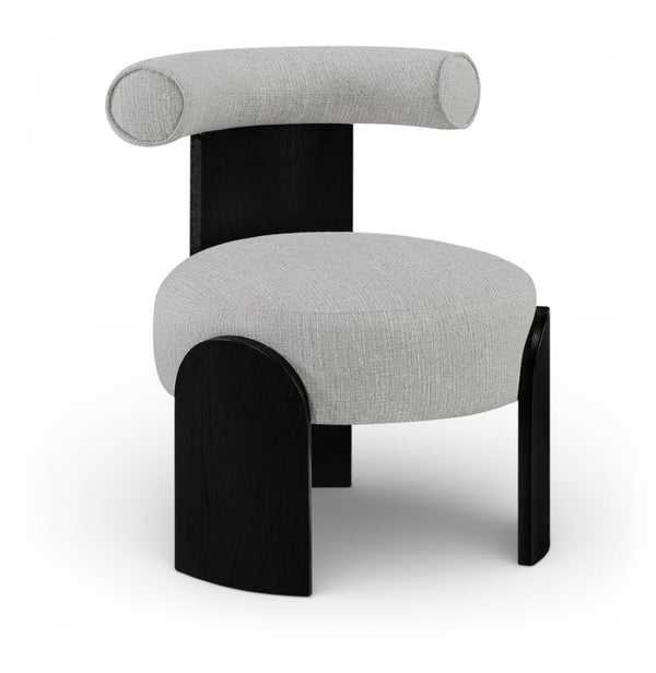 Meridian Furniture Calder Linen Accent Chair with Solid Wood Frame for Modern Scandinavian Living Room Comfort Style C Grey 33025Grey