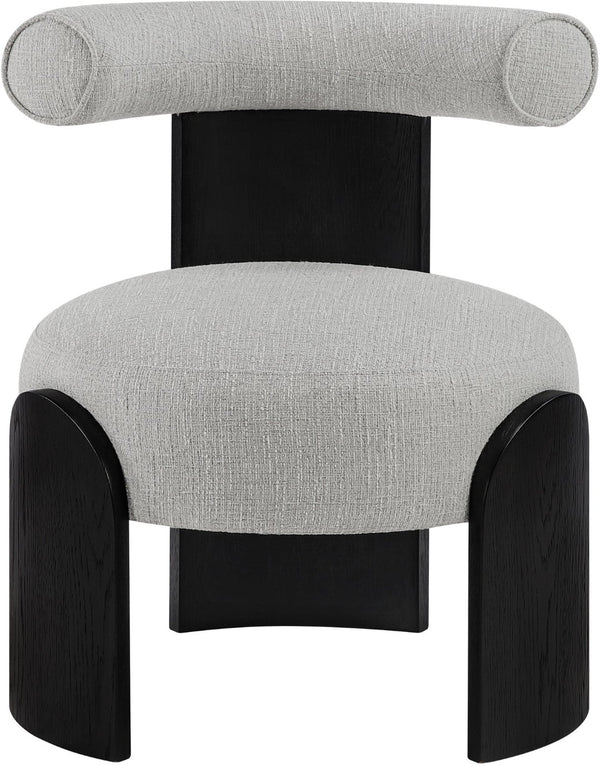 Meridian Furniture Calder Linen Accent Chair with Solid Wood Frame for Modern Scandinavian Living Room Comfort Style C Grey 33025Grey