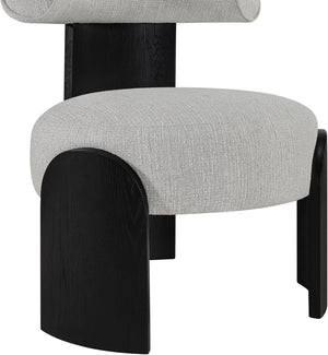 Meridian Furniture Calder Linen Accent Chair with Solid Wood Frame for Modern Scandinavian Living Room Comfort Style C Grey 33025Grey