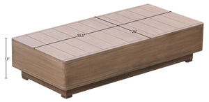 Meridian Furniture Solace Solid Acacia Outdoor Coffee Table with Thermowood Treatment for Patio Lounges 33026-CT