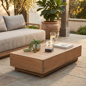 Meridian Furniture Solace Solid Acacia Outdoor Coffee Table with Thermowood Treatment for Patio Lounges 33026-CT