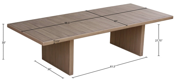 Meridian Furniture Solace Solid Acacia Outdoor Dining Table Thermowood Treated for Weather Resistance 33026-DT