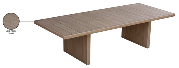 Meridian Furniture Solace Solid Acacia Outdoor Dining Table Thermowood Treated for Weather Resistance 33026-DT