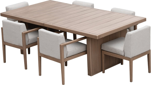 Meridian Furniture Solace Solid Acacia Outdoor Dining Table Thermowood Treated for Weather Resistance 33026-DT