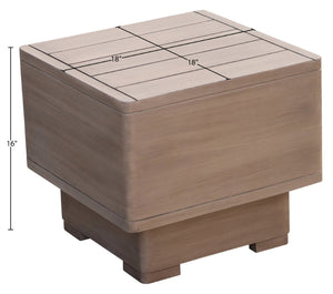 Meridian Furniture Solace Solid Acacia Outdoor Side Table Thermowood Treated for Weather Resistant Patios 33026-ET