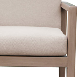 Meridian Furniture Solace Acacia Wood Outdoor Dining Arm Chair with Olefin Cushion for Patio and Deck Seating Beige 33026Beige-AC