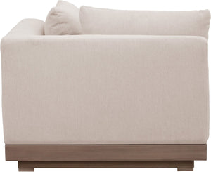 Meridian Furniture Solace Acacia Wood Modular Corner Chair with Olefin Cushions for Outdoor Patio Sectional Seating Beige 33026Beige-Corner