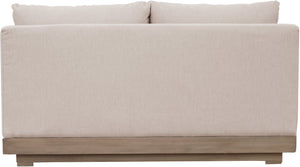 Meridian Furniture Solace Acacia Wood Modular Outdoor Loveseat with Weather Resistant Olefin Cushions for Patios Beige 33026Beige-L