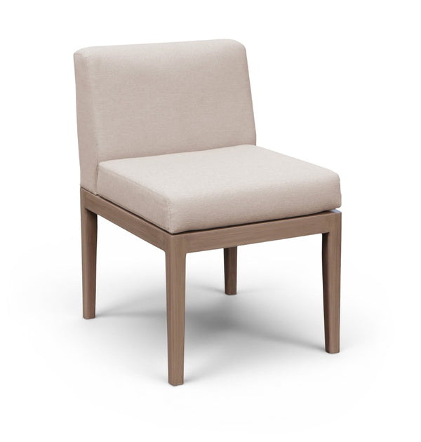 Meridian Furniture Solace Acacia Wood Outdoor Dining Chair with Weather Resistant Olefin Cushion for Patio Spaces Beige 33026Beige-SC