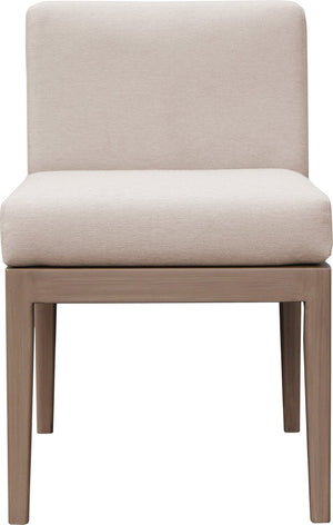 Meridian Furniture Solace Acacia Wood Outdoor Dining Chair with Weather Resistant Olefin Cushion for Patio Spaces Beige 33026Beige-SC