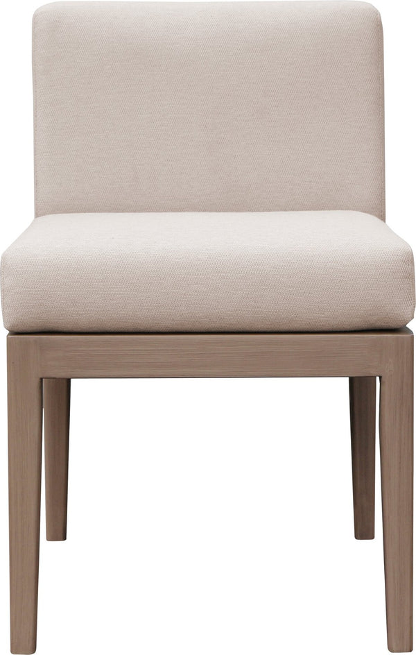 Meridian Furniture Solace Acacia Wood Outdoor Dining Chair with Weather Resistant Olefin Cushion for Patio Spaces Beige 33026Beige-SC