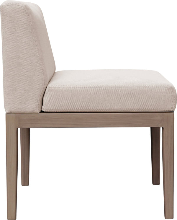 Meridian Furniture Solace Acacia Wood Outdoor Dining Chair with Weather Resistant Olefin Cushion for Patio Spaces Beige 33026Beige-SC
