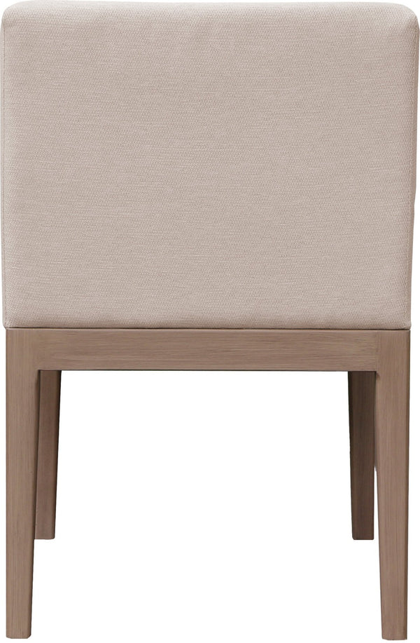 Meridian Furniture Solace Acacia Wood Outdoor Dining Chair with Weather Resistant Olefin Cushion for Patio Spaces Beige 33026Beige-SC