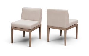 Meridian Furniture Solace Acacia Wood Outdoor Dining Chair with Weather Resistant Olefin Cushion for Patio Spaces Beige 33026Beige-SC