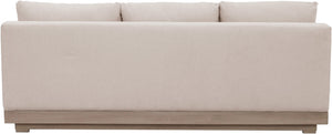 Meridian Furniture Solace Modular Outdoor Patio Sofa with Acacia Wood Frame and Weather Resistant Cushions Beige 33026Beige-S