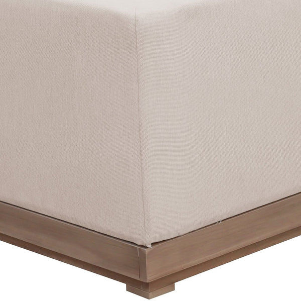 Meridian Furniture Solace Four Piece Acacia Modular Outdoor Sectional with Olefin Cushions Patio Ready 33026Beige-Sec4A
