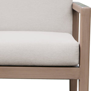 Meridian Furniture Solace Acacia Wood Outdoor Dining Arm Chair with Olefin Cushion for Patio and Deck Seating Cream 33026Cream-AC