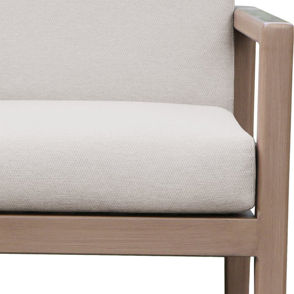 Meridian Furniture Solace Acacia Wood Outdoor Dining Arm Chair with Olefin Cushion for Patio and Deck Seating Cream 33026Cream-AC